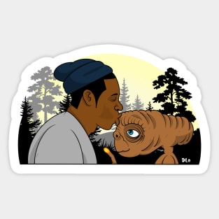 Alien Love Jayz kissing ET Sticker